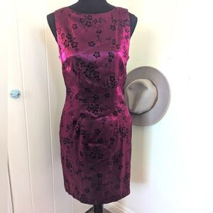 VTG CDC Magenta Black Glitter Dress Whimsigoth Fairy Grunge 80s 90s 10